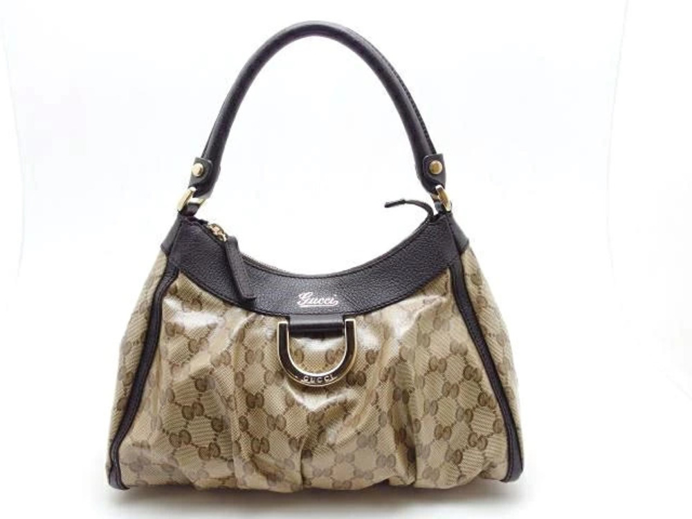 Gucci Bag Hobo Crystal Leather Canvas GG Black